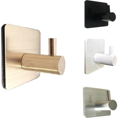 Self Adhesive Home Kitchen Wall Door Hook Key Holder Rack Towel Hanger Bathroom Rack Hooks Aluminum