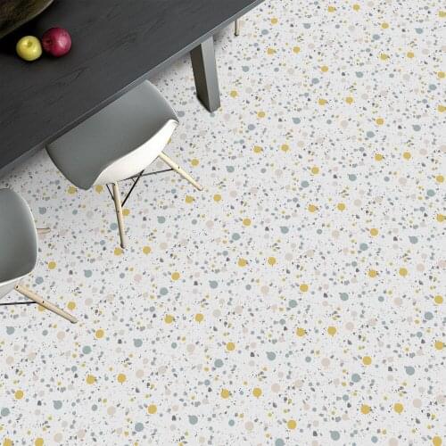 Self-adhesive stickers terrazzo pastoral style color wave dot bedroom floor decoration floor stickers