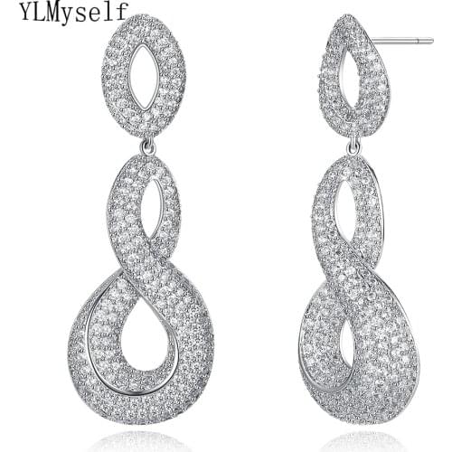 Amazing jewelry Luxury long earring extremely fast delivery crystal party jewellery big dangle earrings for women