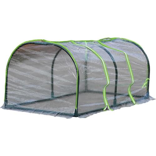 128X60X58CM Removable Steel Frame Outdoor Plant Cover Zipper Garden Green House PVC Warm Garden Household Plant Greenhouse Cover
