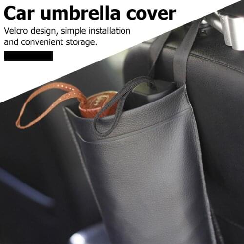 Universal Synthetic Car Seat Back Umbrella Storage Bag Sundries Holder Artificial Leather Design Fashionable Feature