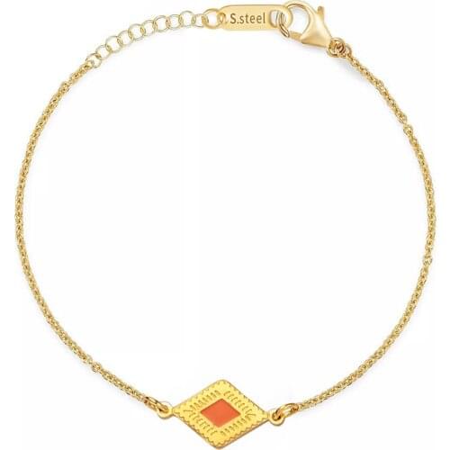 Boho Simple Geometric Enamel Charm Bracelets For Women Bohemian Gold Chain Stainless Steel Bracelets Bangles Vintage Jewelry