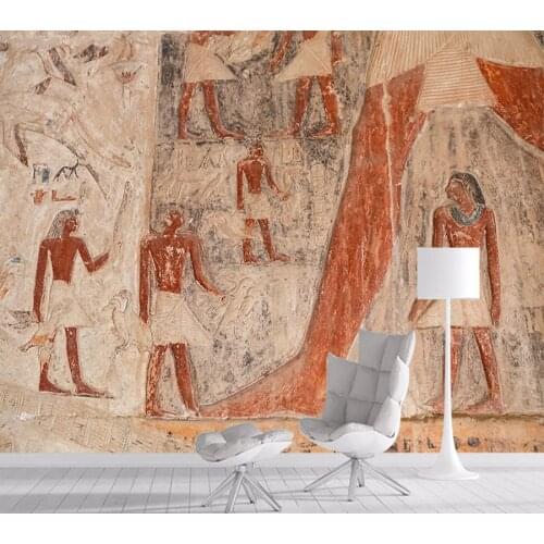 Vintage Egyptian Painting 3d Wallpapers for Living Room Wall Paper Papers Home Decor Murals Wallpaper Peel and Stick Mural Roll