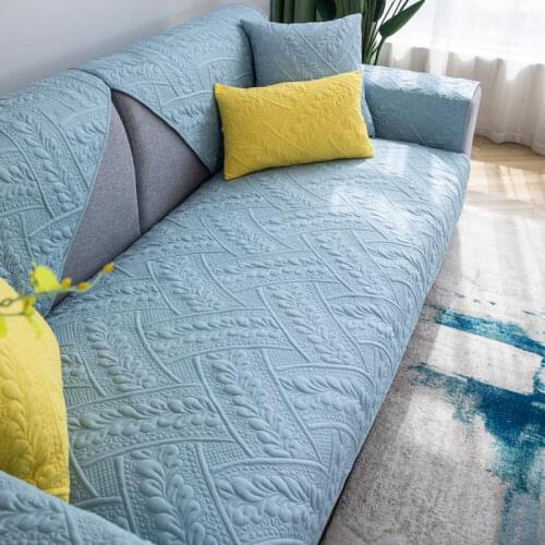 High Quality Modern Brief Solid Color Sectional Sofa Cover Quilted Elegant Soft Sofa Towel Anti-slip Couch Cover for Living Room