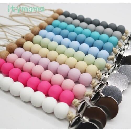 Pacifier Clips chain Silicone Beads BPA Free DIY Dummy Clip Holder Soother Chains Baby Teething Toys Chew Gifts Attache Sucette
