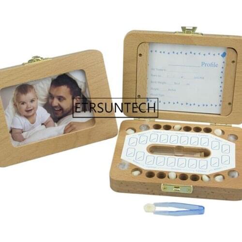 30pcs Wooden Baby Tooth Box Boy Girl Milk Teeth Storage Organizer Collect Teeth Baby Deciduous Box Baby Kids Souvenirs Gift