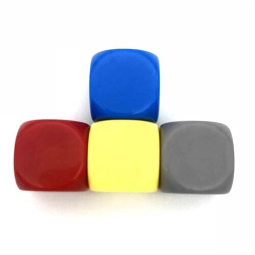 4pcs 22MM big blank dice paintless plain engravable DIY poker Gambling dice chess Board games teaching dice 4 colors