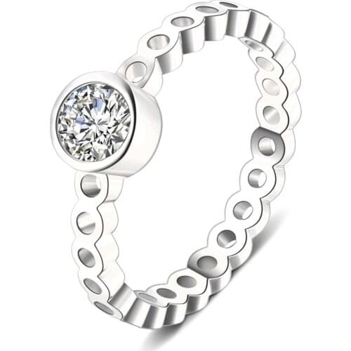 Bettyue Fashion Charm Simple Hot Sale Zircon Two Colors Annular Jewelry Rings For Woman Wedding Party Luxury Gifts