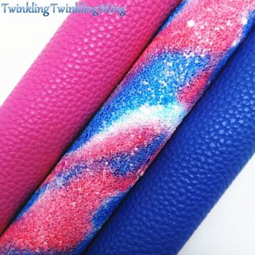 Mixed Colors Glitter Fabirc, Faux Leather Fabric, Litchi Synthetic Leather Fabric Sheets For Bow A4 8"x11"Twinkling Ming XM490