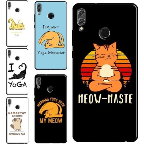 Funny yoga cat Phone Case For Huawei Honor 10i 8X 9X 10X 10 Lite 8A 9A 7S 8S 7C 7A 4C 6C 20 Pro Cover