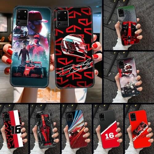 CHarles leclerc F1 16 Phone case For Samsung Galaxy Note 4 8 9 10 20 S8 S9 S10 S10E S20 Plus UITRA Ultra black art waterproof