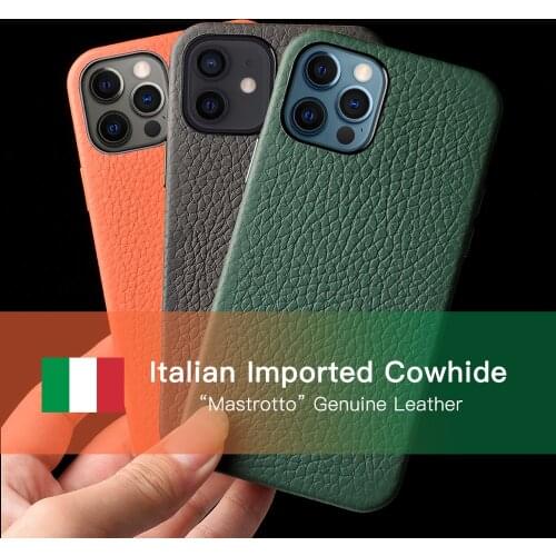 Italian Mastrotto Genuine Leather Case for iPhone 12 Pro Max 11 Xs Luxury High-end Supercar Cowhide Fashion Phone Cases Cover