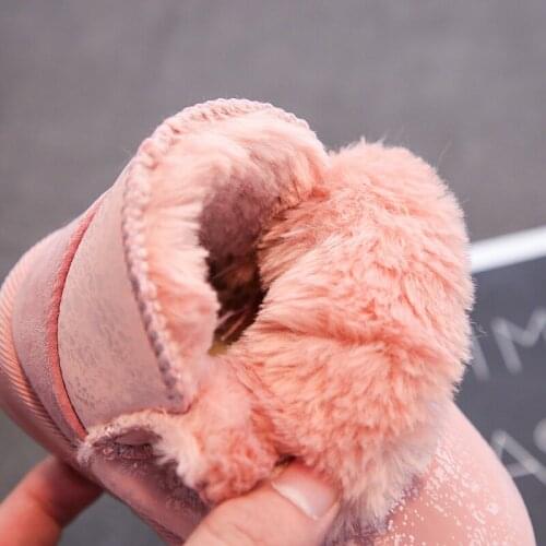 2020 Childrens snow boots girls martin boots baby cotton sport shoes warm plush soft bottom girls short boots warm boots