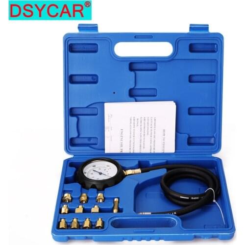DSYCAR Engine Oil Pressure and Transmission Fluid Diagnostic Tester Tool Kit - 500 PSI / 35 Bar Gauge, Hose, and Adapters
