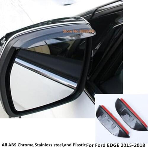 For Ford EDGE 2015 2016 2017 2018 Car Styling Stick Rear Rearview Glass Mirror Rain Eyebrow Shield Sun Visor Shade Plastic 2pcs
