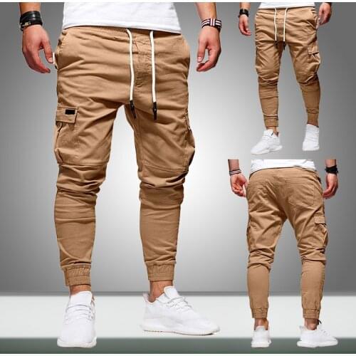 Autumn Men Joggers Pants 2020 New Casual Male Cargo Military Sweatpants Solid Multi-pocket Hip Hop Fitness Trousers Sportswear