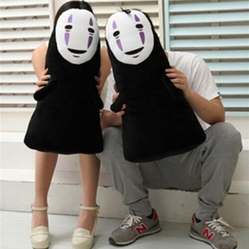 Fancytrader Japan Cartoon Movie Spirited Away Black No-face Man Monster Toy Plush Scared Faceless Halloween Decoration Gift