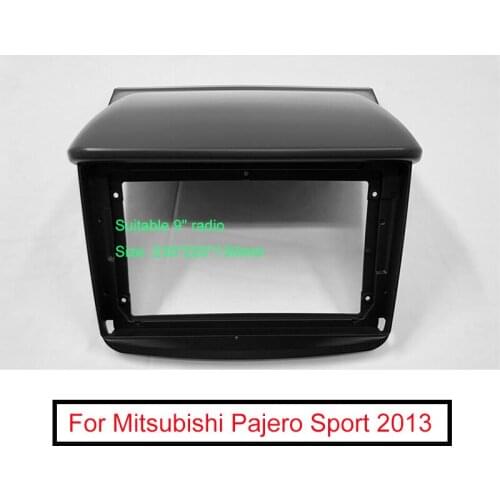 FEELDO Car Audio 9" Big Screen 2DIN Fascia Frame Adapter For Mitsubishi Pajero Sport CD/DVD Player Dash Fitting Panel Frame Kit