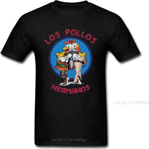 Los Pollos Hermanos Tshirt Men T-shirt Fashion Breaking Bad T Shirt Chicken Brothers Tee Hipster Tops Cotton Clothes Funny