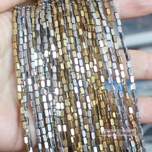 Faceted Natural 2x4mm Hematite Rectangle beads 95pcs per strand ,For DIYJewelry making! Mixed wholesale for all items