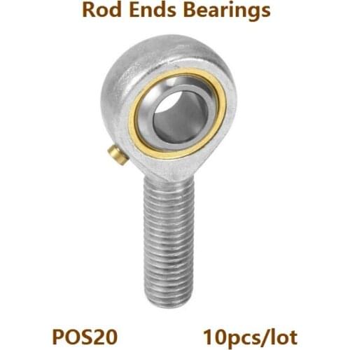 10pcs/lot POS20 20mm Fish Eye Rod Ends Bearings right/left hand Inlaid line rod ends with male thread Spherical plain bearing