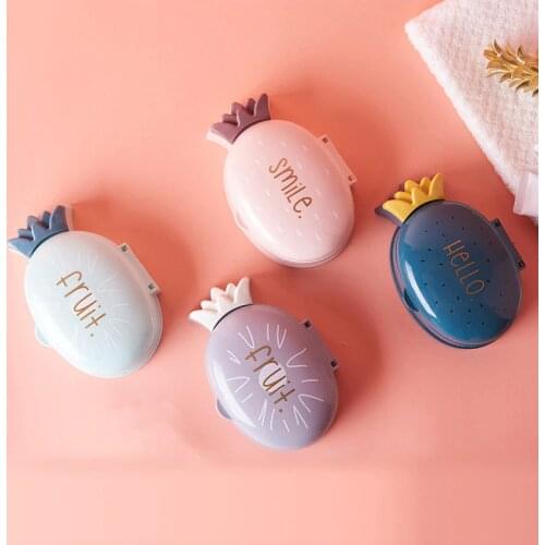 Creative Fruit Pineapple Soap Box Portable Travel Soap Container Bathroom Soap Drain Holder Case Bathroom Accessories