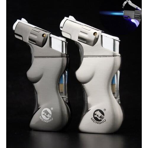 Creativity Flints Jet Torch Lighter Metal Gas Lighter Cigarette Lighters Cigar Smoking Accessories Gadgets for Men Lighters