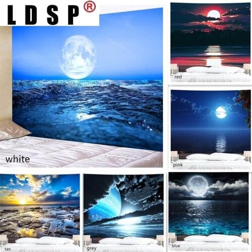 LDSP Tapestry Sunrise Sea Landscape Wall Hanging Mural Background Wall Rugs Beach Towel Fabric Blanket Dorm Living Home Decor