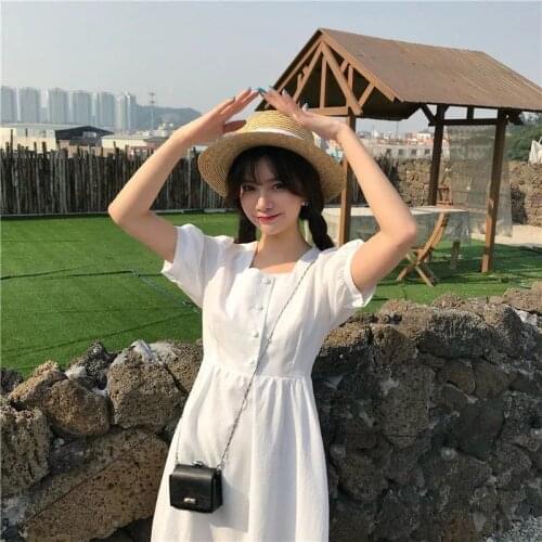 Kpop academy summer sweet lovely dress suitable for outdoor outing dress girlfriend Harajuku retro Princess Elegant Dress