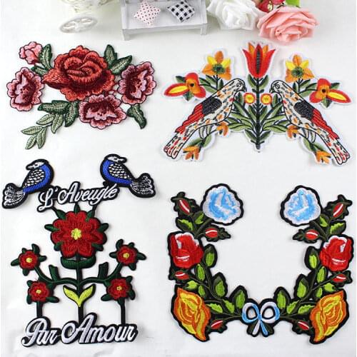 Many Kinds of Flowers Sewing on Embroidered Applique Embroidery Patches Flower Applique Patches for Clothing Bags