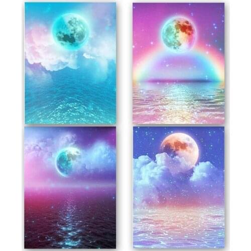 Moon 5D DIY Diamond Painting Kits Full Square Round Drill Rhinestone Diamond Embroidery Home Decor
