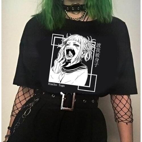 My Hero Academia Funny Cartoon T Shirt Men Boku No Hero Academia Anime T-shirt Himiko Toga Graphic Tshirt Hip Hop Top Tees Male