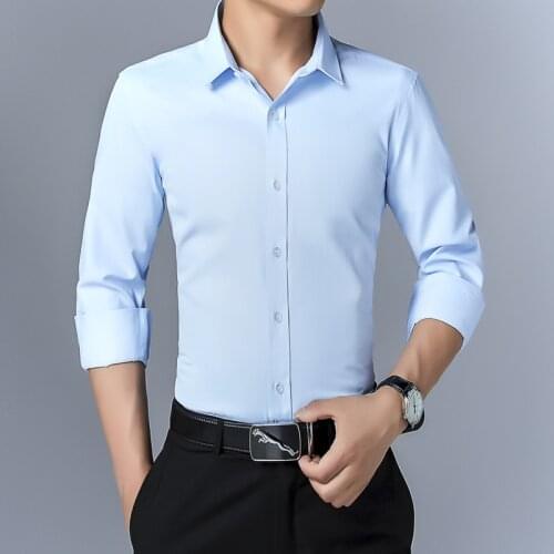 Hot New Brand Clothing Men Shirts Male Dress Shirts Mens Fashion Casual Long Sleeve Business Formal Shirt Big Size 5XL