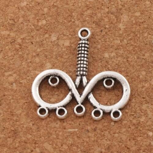 Open Egypt Eyes 5-Strand Spacer End Connectors 28.2x28 mm 23pcs Zinc Alloy Fit Tassel Earrings L1251