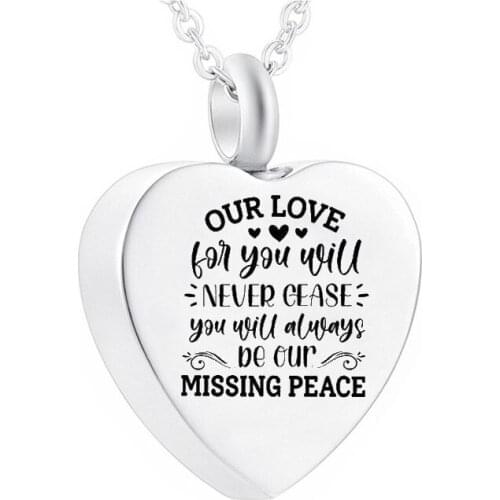 Heart Shape Cremation Jewelry Stainless Steel Metal Urn Necklace Small Mini Ashes Souvenir To Commemorate Human/Pet
