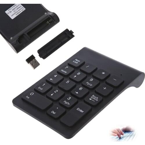 Portable 2.4G Wireless Digital Keyboard USB Number Pad 18 Keys Numeric Keypad