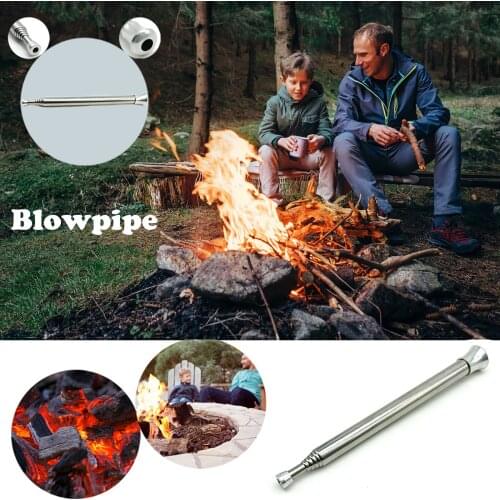 30# Six Sections Barbecue Blow Fire Tube Mouth Blowpipe Tools For Outdoor Beach Garden Tool Camping Equipment Blowing Fire Stick