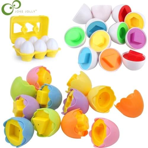 6Pcs Montessori Educational Toys Smart Eggs 3D Puzzle For Children Jigsaw Tool Color Recognize Shape Match Game Math Toys