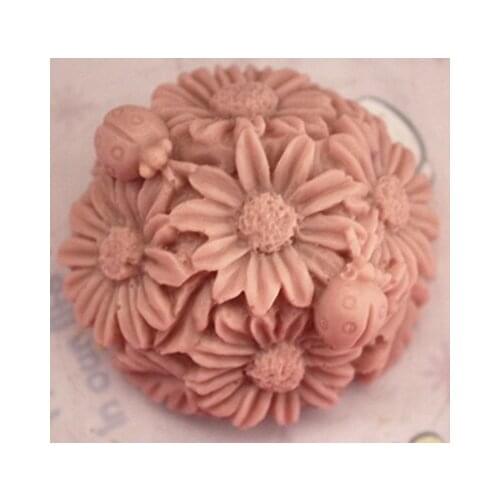 Sunflower ball shape Silicone soap mould Fondant cake chocolate mold handmade clay resin craft mold