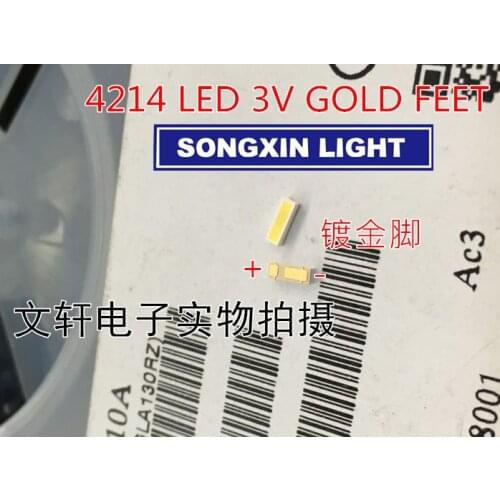 1000PCS XIASONGXIN LIGHT TV Application LED Backlight LCD Backlight for TV Middle Power LED 0.4W 3V 4214 Light Beads Cool white