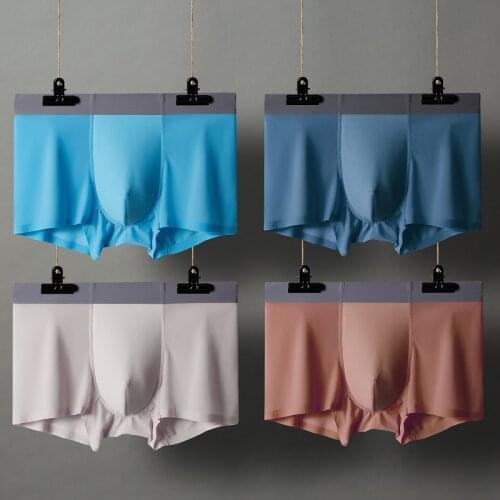 Trend Light Luxury Mens Underwear Bamboo fiber Seemless Men Boxers Breathable short Homme Underpants