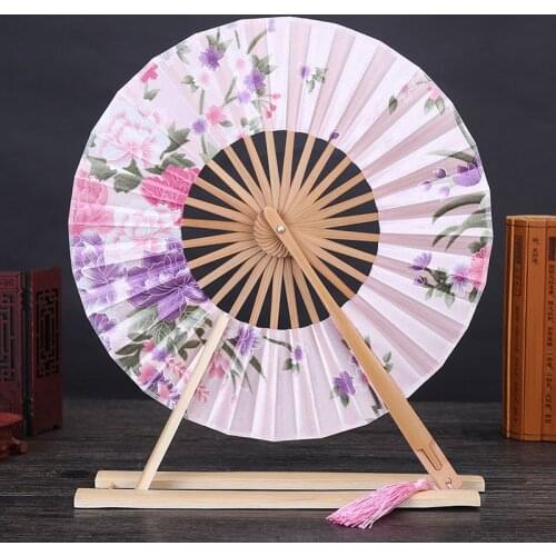 Hand Fan Japanese Flowers Bamboo Folding Hand Fan Brand Quality Delicate Packaging For Wedding Christmas Party Favors Girls Gift