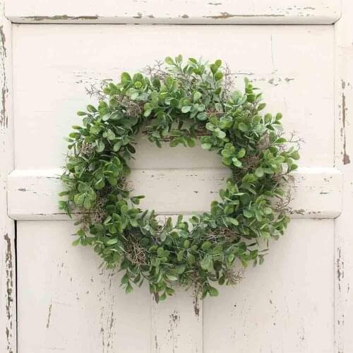 12.5inch(32CM) Green Corallina Officinalis Shape Wreath for Door Wall Window Party Decor