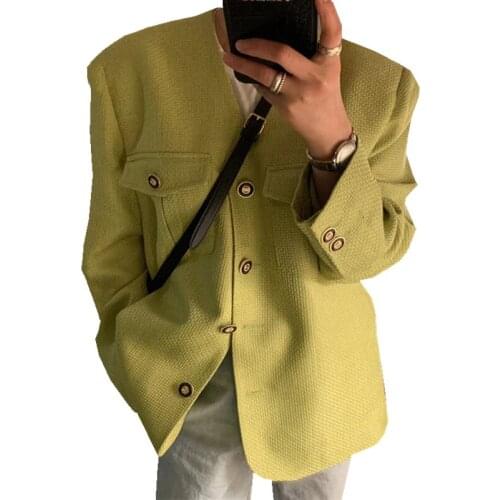 Autumn And Winter New women V-Neck Small Fragrance Jacketl Tweed Long-Sleeved Fashion Jacket