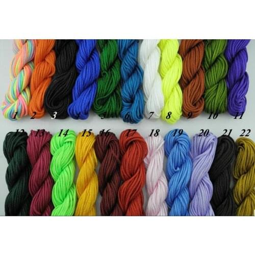 1.5mm 22 Colors For Choosing 160m/180YD Eco-friendly Chinese Knots Cord Satin/Rattail Nylon Beading Cord
