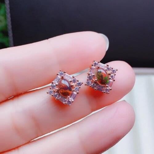 100% Real and Natural OPal Earring 925 sterling silver Fahshion Natural Real Opal Earring