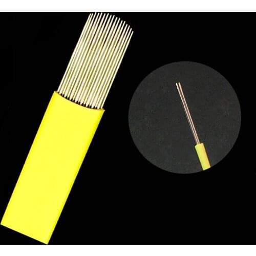 100pcs Double Line U 17 Microblading Blades Tattoo Needles Fog Eyebrow Permanent Makeup Manual Tool Needle Manual Pen
