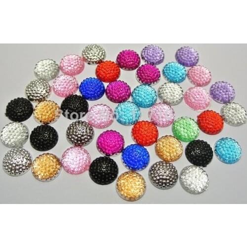 100pcs Flatback Resin Dotted Round 12mm diy accessories jewely Decorative