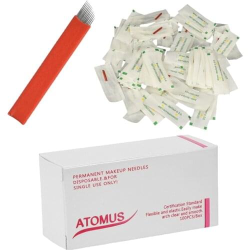 100PCS/pack Disposable Microblading Blades Shading Needles 12Pin & 14Pin