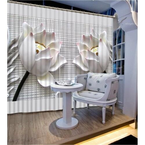 3d curtains flower curtains Luxury Blackout 3D Curtains For Living room Bedding room Office relief custom curtains